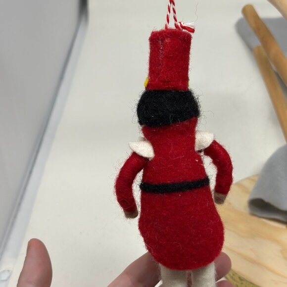 Felt Nutcracker Soldier Christmas Ornament – Red Uniform | Whimsical Holiday - Picture 2 of 13